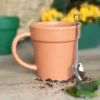 S03723343_15 Plain Plant Pot Ceramic Mug and Shovel Spoon