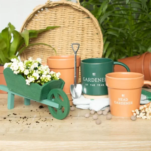 S03723343_16 Plain Plant Pot Ceramic Mug and Shovel Spoon