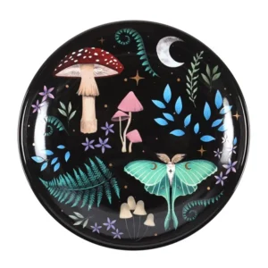 S03723429_0 Round Dark Forest Print Trinket Dish