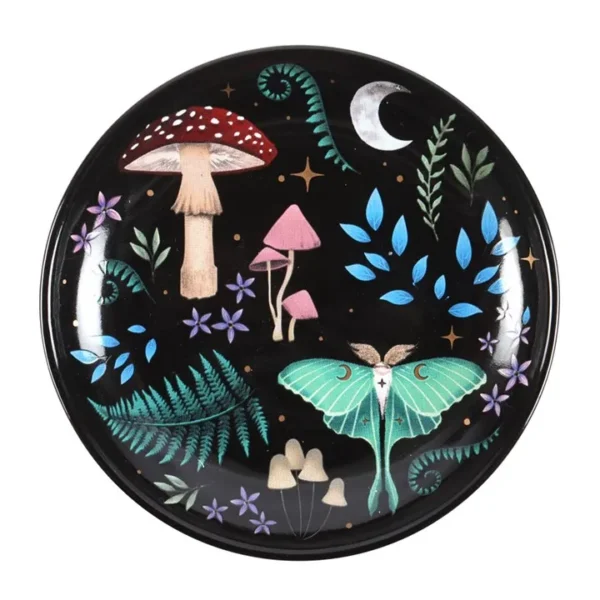 S03723429_0 Round Dark Forest Print Trinket Dish