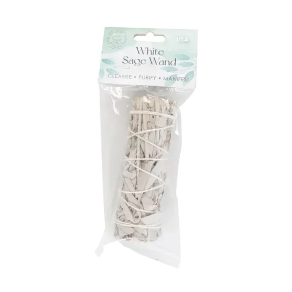 S03723456_12 10cm Small White Sage Smudge Stick Wand