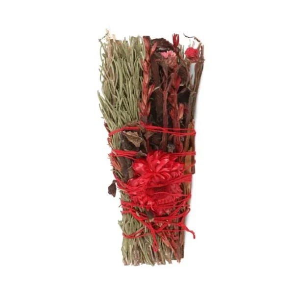 S03723467_0 6in Ritual Wand Smudge Stick with Rosemary and Red Flowers
