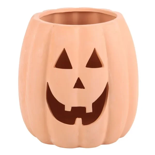 S03723591_0 25cm Terracotta Cut Out Pumpkin Decoration