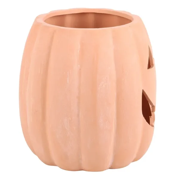 S03723591_12 25cm Terracotta Cut Out Pumpkin Decoration