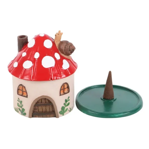 S03723682_12 Mushroom House Resin Incense Cone Burner