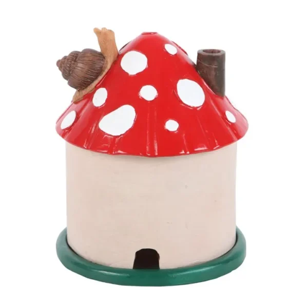 S03723682_15 Mushroom House Resin Incense Cone Burner