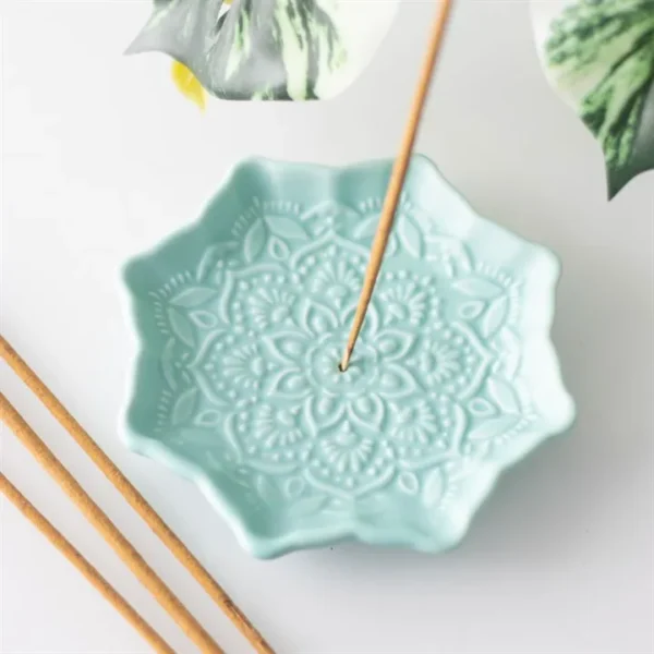S03723748_14 Blue Mandala Incense Stick Holder
