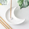 S03723769_14 White Crescent Moon Incense Stick Holder