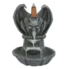 Gothic Gargoyle Incense Burner Stone Gray - Flowing Smoke Design A gray stone gargoyle-shaped incense burner with smoke flowing from its open mouth.
