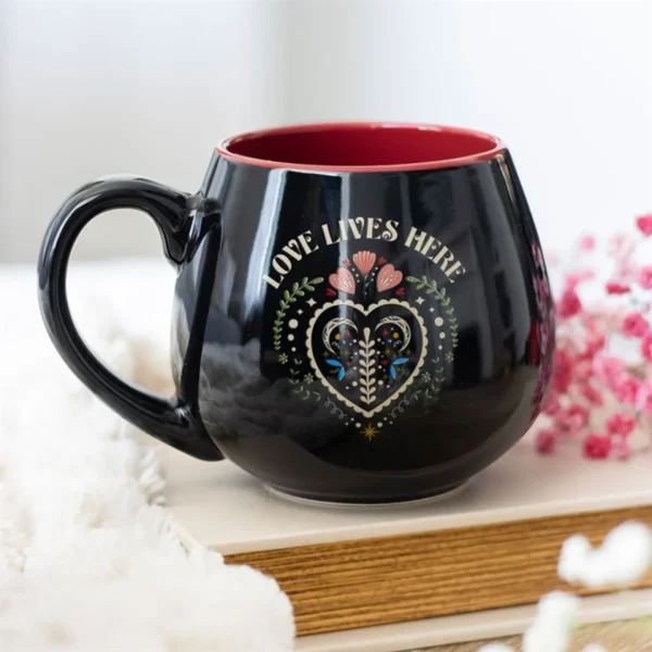 main-108.webp Love Lives Here Folk Heart Rounded Mug