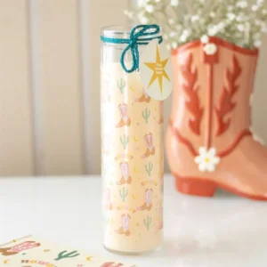 main-134.webp Howdy Cowboy Boot Print Floral Tube Candle