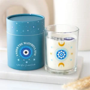 main-427.webp Under Watchful Eyes White Rose Candle with Crystals