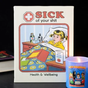 main-434.webp 19x25cm Sick Of Your Shit Canvas Plaque by Steven Rhodes