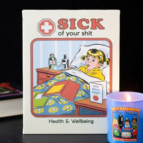 main-434.webp 19x25cm Sick Of Your Shit Canvas Plaque by Steven Rhodes