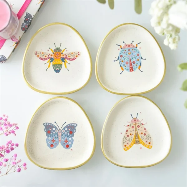 main.webp Set of 4 Floral Bug Trinket Dishes