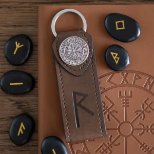 main-86.webp Journey Viking Rune Faux Leather Keyring