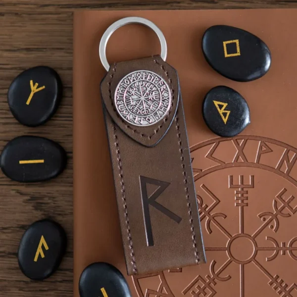 main-86.webp Journey Viking Rune Faux Leather Keyring