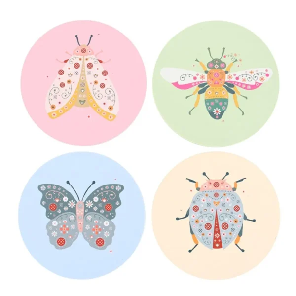 Floral Bug Coaster Set 2 Floral Bug Coaster Set