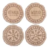 Set of 4 Norse Mythology Wood Slice Coasters 6 Set of 4 Norse Mythology Wood Slice Coasters