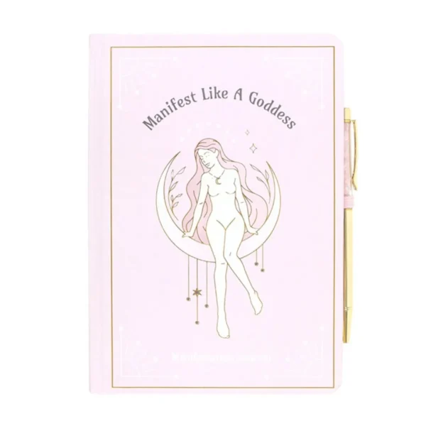 Goddess Energy A5 Manifestation Journal and Rose Quartz Crystal Pen 2 Goddess Energy A5 Manifestation Journal and Rose Quartz Crystal Pen