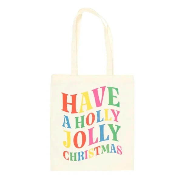 Holly Jolly Christmas Polyester Tote Bag 2 Holly Jolly Christmas Polyester Tote Bag