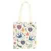 Cream Folk Print Polycotton Tote Bag 6 Cream Folk Print Polycotton Tote Bag