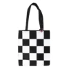 Checkerboard Print Polycotton Tote Bag with Enamel Heart Pin Badge 8 Checkerboard Print Polycotton Tote Bag with Enamel Heart Pin Badge
