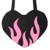 Burning Heart Satin Tote Bag 8 Burning Heart Satin Tote Bag