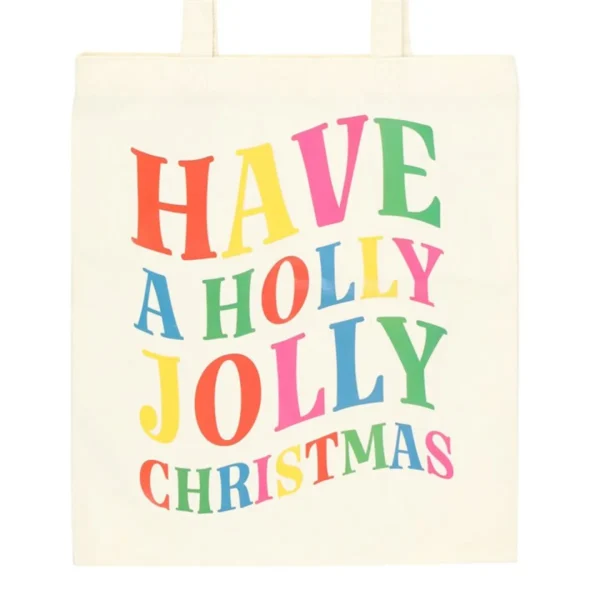 Holly Jolly Christmas Polyester Tote Bag 3 Holly Jolly Christmas Polyester Tote Bag