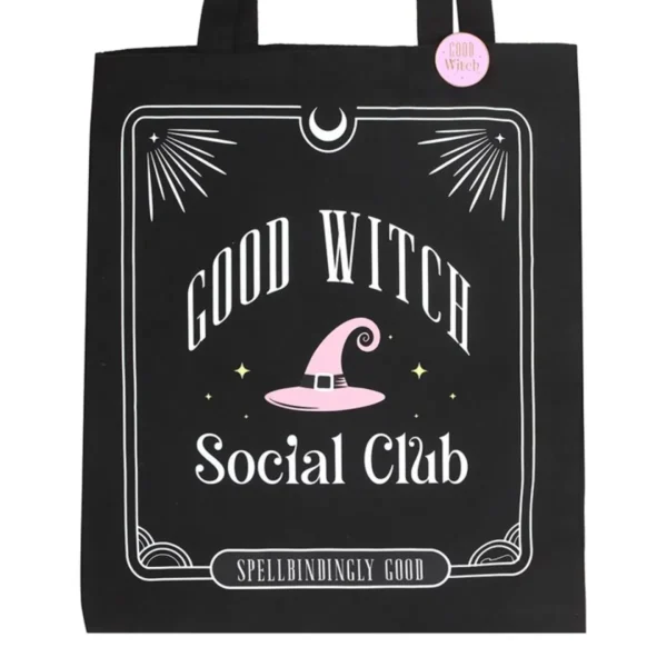 Good Witch Social Club Polycotton Tote Bag with Pin Badge 3 Good Witch Social Club Polycotton Tote Bag with Pin Badge