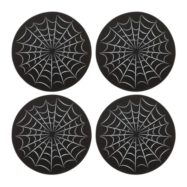 Black Spiderweb Coaster Set 1 Black Spiderweb Coaster Set
