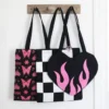 Burning Heart Satin Tote Bag 10 Burning Heart Satin Tote Bag