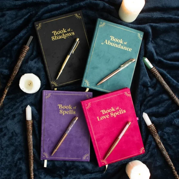 Book of Shadows Journal with Black Obsidian Crystal Pen 6 Book of Shadows Journal with Black Obsidian Crystal Pen