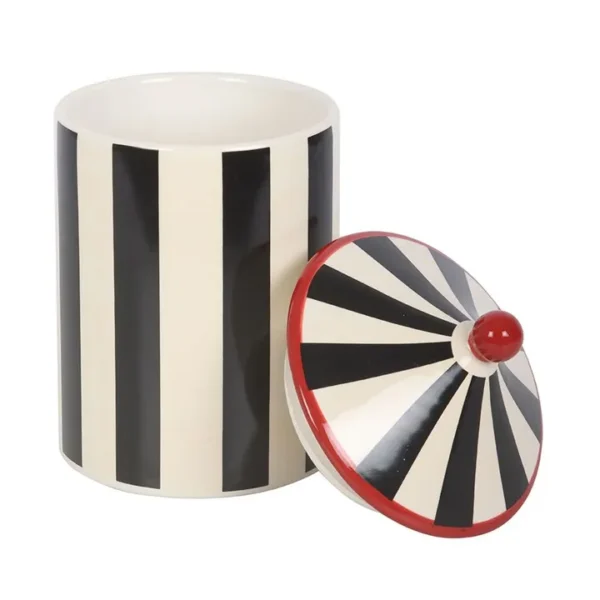 Black Striped Circus Tent Storage Jar 4 Black Striped Circus Tent Storage Jar
