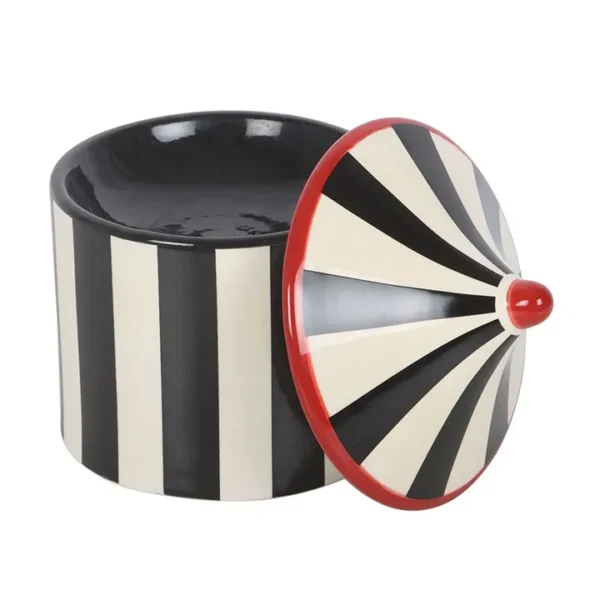 Black Striped Circus Tent Oil Burner 5 Black Striped Circus Tent Oil Burner