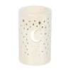 Iridescent White Moon Pillar Oil Burner and Wax Warmer 8 Iridescent White Moon Pillar Oil Burner and Wax Warmer