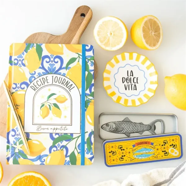Italian Lemon Print A5 Recipe Journal 6 Italian Lemon Print A5 Recipe Journal
