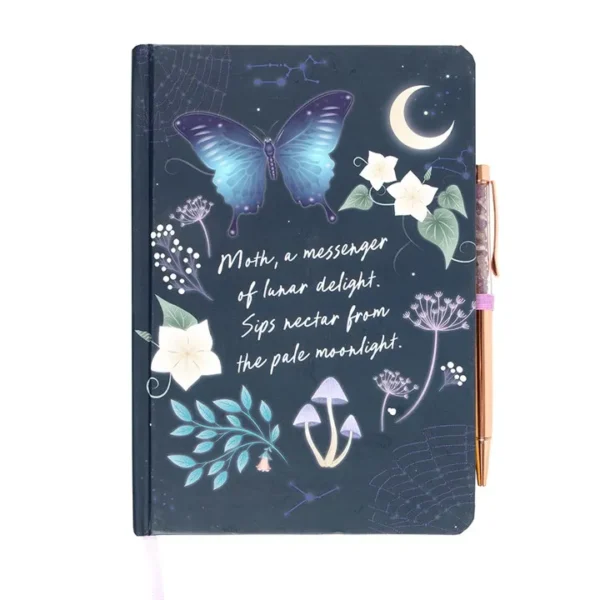 Midnight Moth Journal with Amethyst Pen 2 Midnight Moth Journal with Amethyst Pen