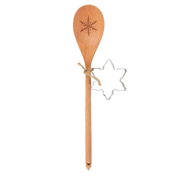 Snowflake Wooden Spoon Baking Set 1 Snowflake Wooden Spoon Baking Set