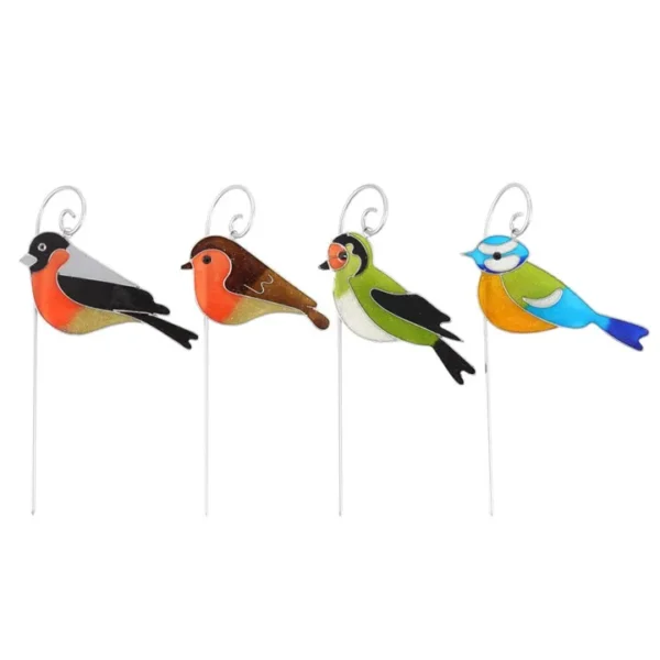 Set of 12 British Garden Birds Suncatcher Stakes 1 Set of 12 British Garden Birds Suncatcher Stakes