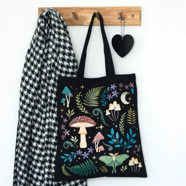 Dark Forest Print Polycotton Tote Bag 3 Dark Forest Print Polycotton Tote Bag