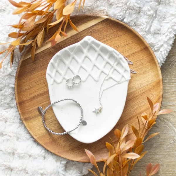 Acorn Shaped Dish White Acorn Shaped Dish White