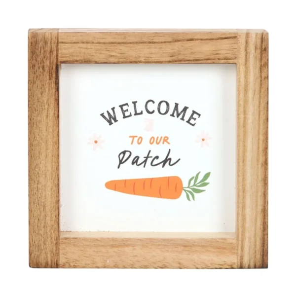 S03724244_2 Welcome to Our Patch Wooden Frame Sign