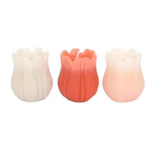 Set of 3 Tulip Shaped Candles 2 Set of 3 Tulip Shaped Candles