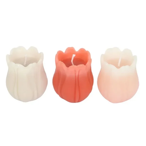 Set of 3 Tulip Shaped Candles 3 Set of 3 Tulip Shaped Candles