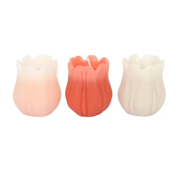 Set of 3 Tulip Shaped Candles 4 Set of 3 Tulip Shaped Candles