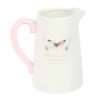 White Butterfly Print Ceramic Flower Jug 7 White Butterfly Print Ceramic Flower Jug