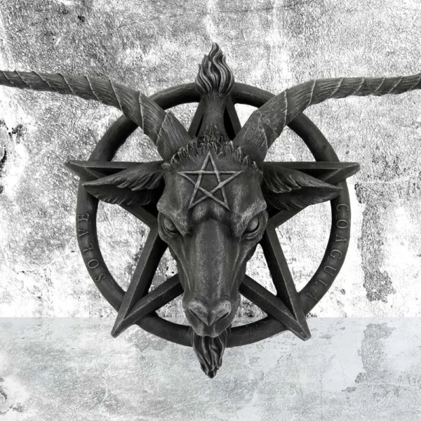 Baphomet Head Goat God Deity Pentagram Wall Plaque Baphomet Head Goat God Deity Pentagram Wall Plaque