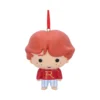 Ron Weasley Chibi Ornament Figurine - Red Sweater Ribbon Charm Chibi-style Ron Weasley ornament wearing red “R” sweater and striped pajama pants with hanging ribbon.