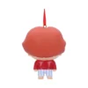 Cartoon Character Ornament Figurine Red Shirt Blue Striped Pants Cartoon ornament with red hair, red shirt reading “OH NOWBEH,” and blue striped pajama pants.